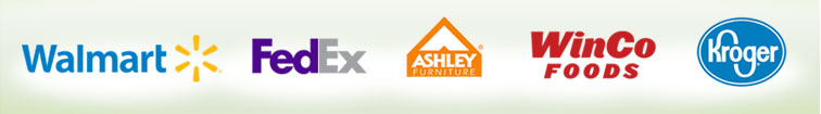 Walmart, FedEx, Ashley Furniture, WinCo & Kroger